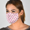 Pink Peach Pattern Print Face Mask-grizzshop