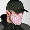 Pink Peach Pattern Print Face Mask-grizzshop