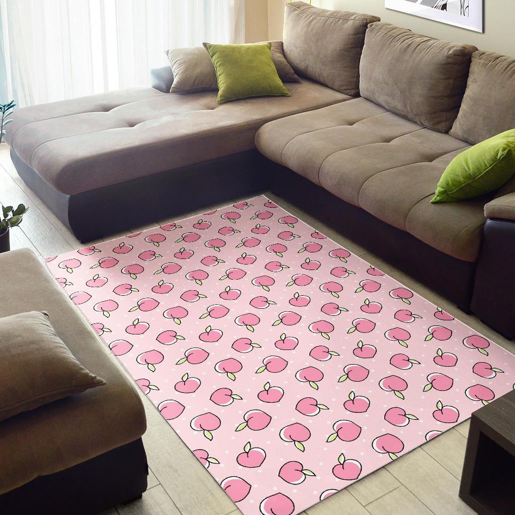 Pink Peach Pattern Print Floor Mat-grizzshop