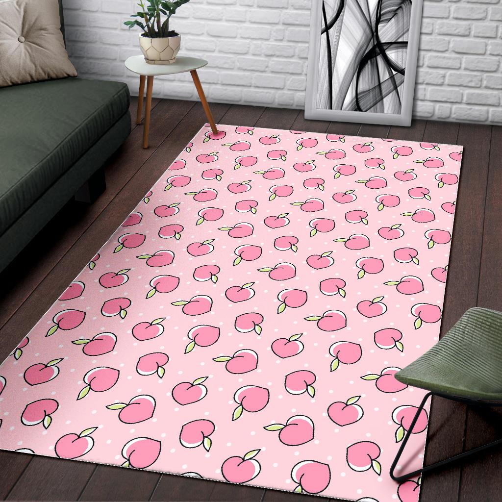 Pink Peach Pattern Print Floor Mat-grizzshop