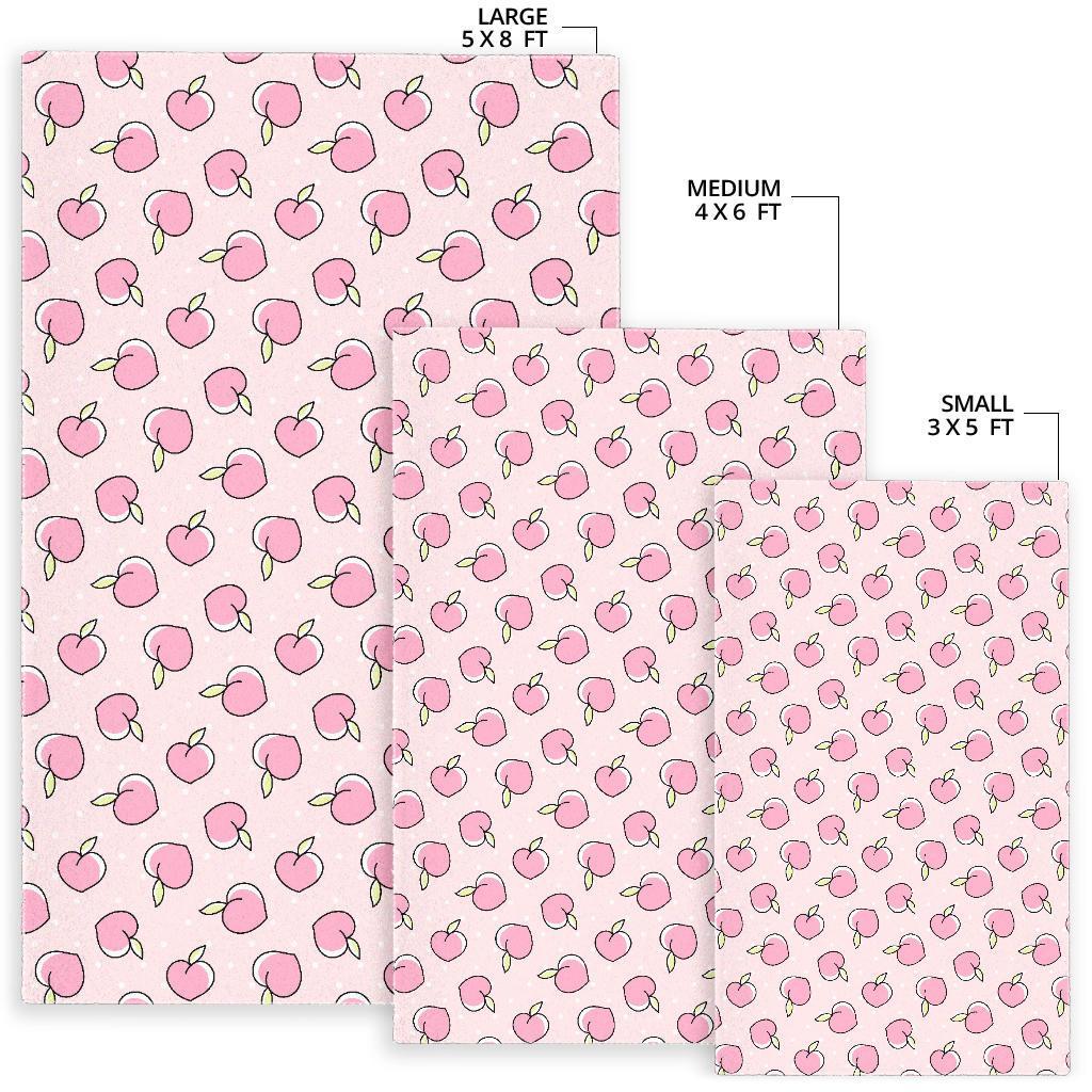 Pink Peach Pattern Print Floor Mat-grizzshop