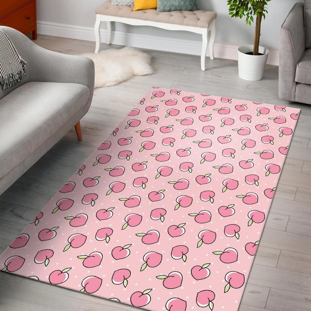 Pink Peach Pattern Print Floor Mat-grizzshop