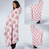 Pink Peach Pattern Print Hooded Blanket-grizzshop