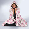 Pink Peach Pattern Print Hooded Blanket-grizzshop