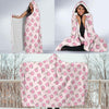 Pink Peach Pattern Print Hooded Blanket-grizzshop