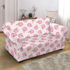 Pink Peach Pattern Print Loveseat Cover-grizzshop