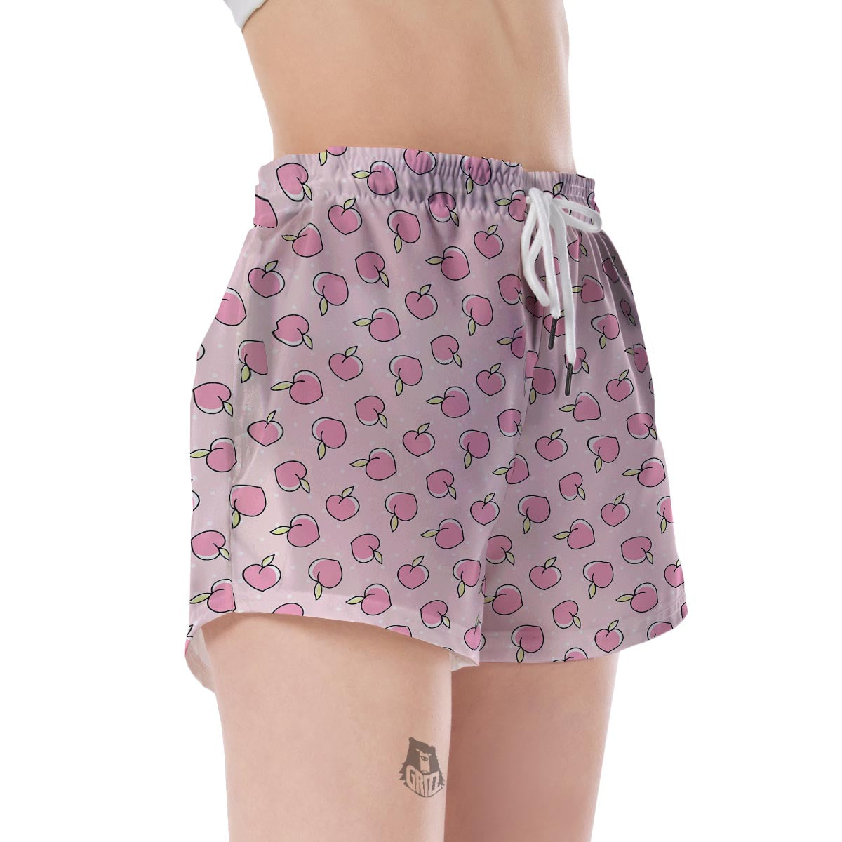 Pink Peach Pattern Print Women's Shorts-grizzshop