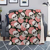 Pink Peony Skull Blanket-grizzshop