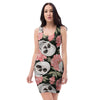 Pink Peony Skull Bodycon Dress-grizzshop