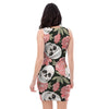 Pink Peony Skull Bodycon Dress-grizzshop