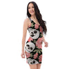 Pink Peony Skull Bodycon Dress-grizzshop