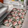 Pink Peony Skull Floor Mat-grizzshop