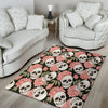 Pink Peony Skull Floor Mat-grizzshop