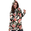 Pink Peony Skull Hoodie Dress-grizzshop