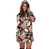 Pink Peony Skull Hoodie Dress-grizzshop