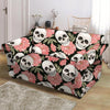 Pink Peony Skull Loveseat Cover-grizzshop