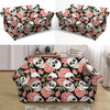 Pink Peony Skull Loveseat Cover-grizzshop