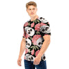 Pink Peony Skull Men T Shirt-grizzshop