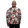 Pink Peony Skull Men's Bomber Jacket-grizzshop