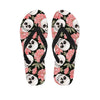 Pink Peony Skull Men's Flip Flops-grizzshop