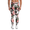 Pink Peony Skull Men's Leggings-grizzshop