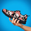 Pink Peony Skull Men's Sneakers-grizzshop