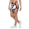 Pink Peony Skull Mini Skirt-grizzshop