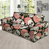 Pink Peony Skull Sofa Cover-grizzshop