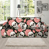 Pink Peony Skull Sofa Cover-grizzshop