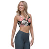 Pink Peony Skull Sports Bra-grizzshop