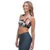 Pink Peony Skull Sports Bra-grizzshop