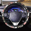 Pink Peony Skull Steering Wheel Cover-grizzshop