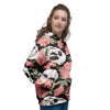 Pink Peony Skull Women's Hoodie-grizzshop