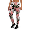 Pink Peony Skull Women's Joggers-grizzshop