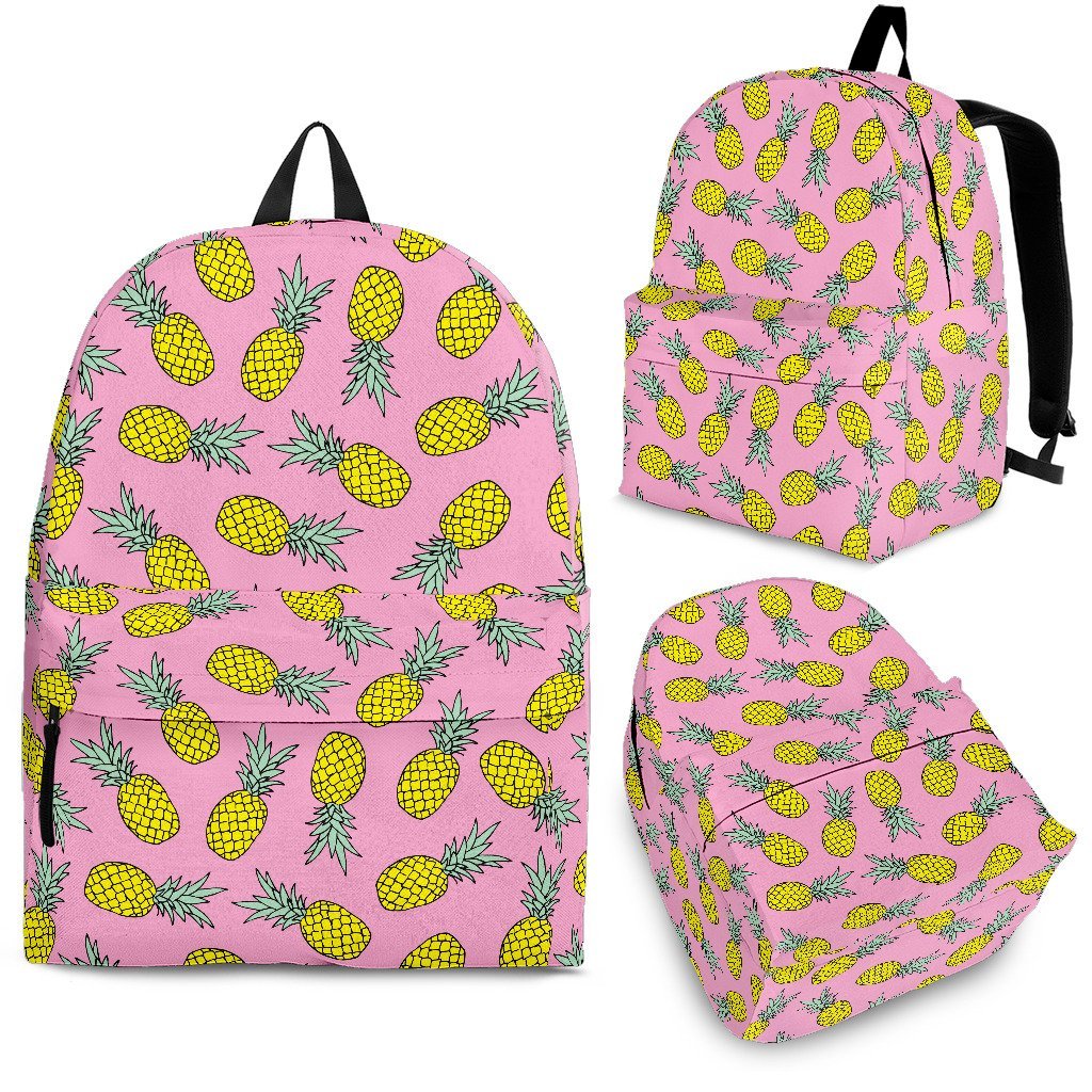 Pink Pineapple Pattern Backpack-grizzshop