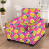 Pink Pineapple Print Armchair Cover-grizzshop