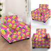 Pink Pineapple Print Armchair Cover-grizzshop