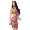 Pink Pineapple Print Bodycon Dress-grizzshop