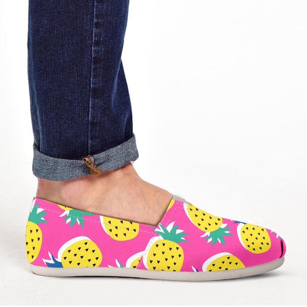 Pink Pineapple Print Canvas Shoes-grizzshop