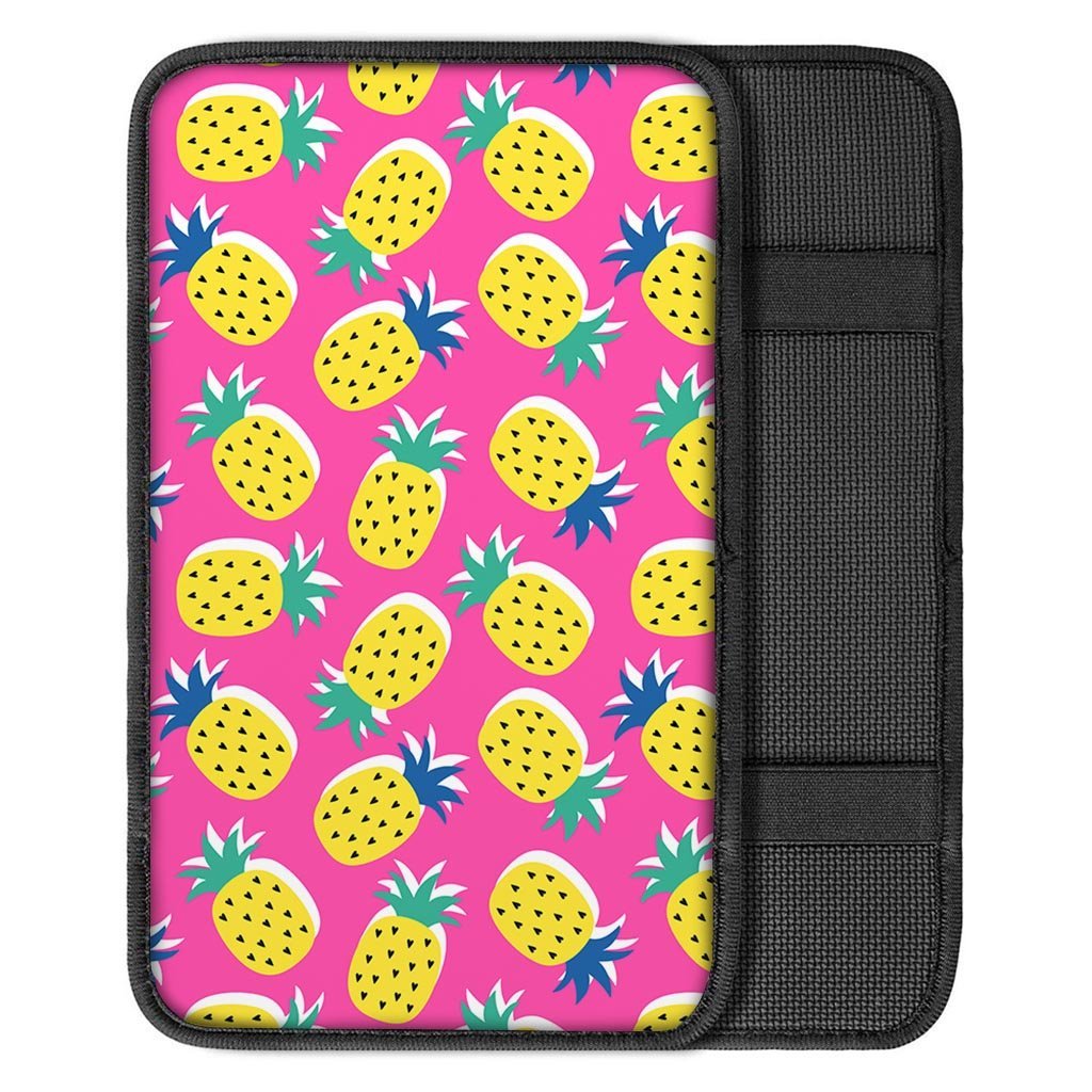 Pink Pineapple Print Car Console Cover-grizzshop