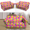 Pink Pineapple Print Loveseat Cover-grizzshop