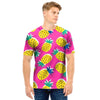 Pink Pineapple Print Men T Shirt-grizzshop