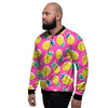 Pink Pineapple Print Men's Bomber Jacket-grizzshop