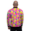 Pink Pineapple Print Men's Bomber Jacket-grizzshop