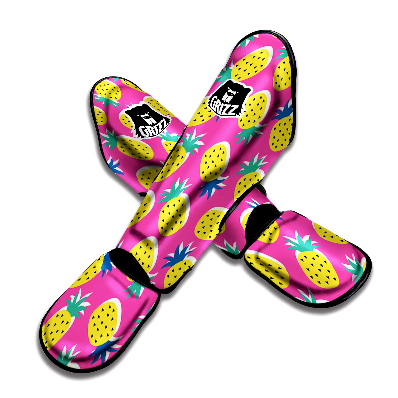 Pink Pineapple Print Muay Thai Shin Guard-grizzshop