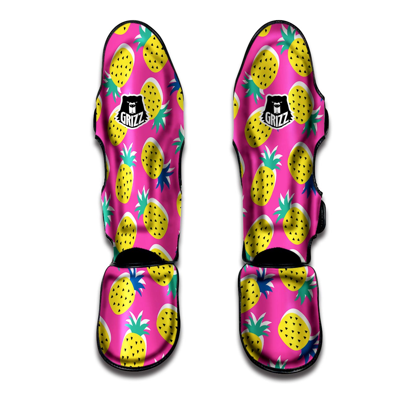 Pink Pineapple Print Muay Thai Shin Guard-grizzshop