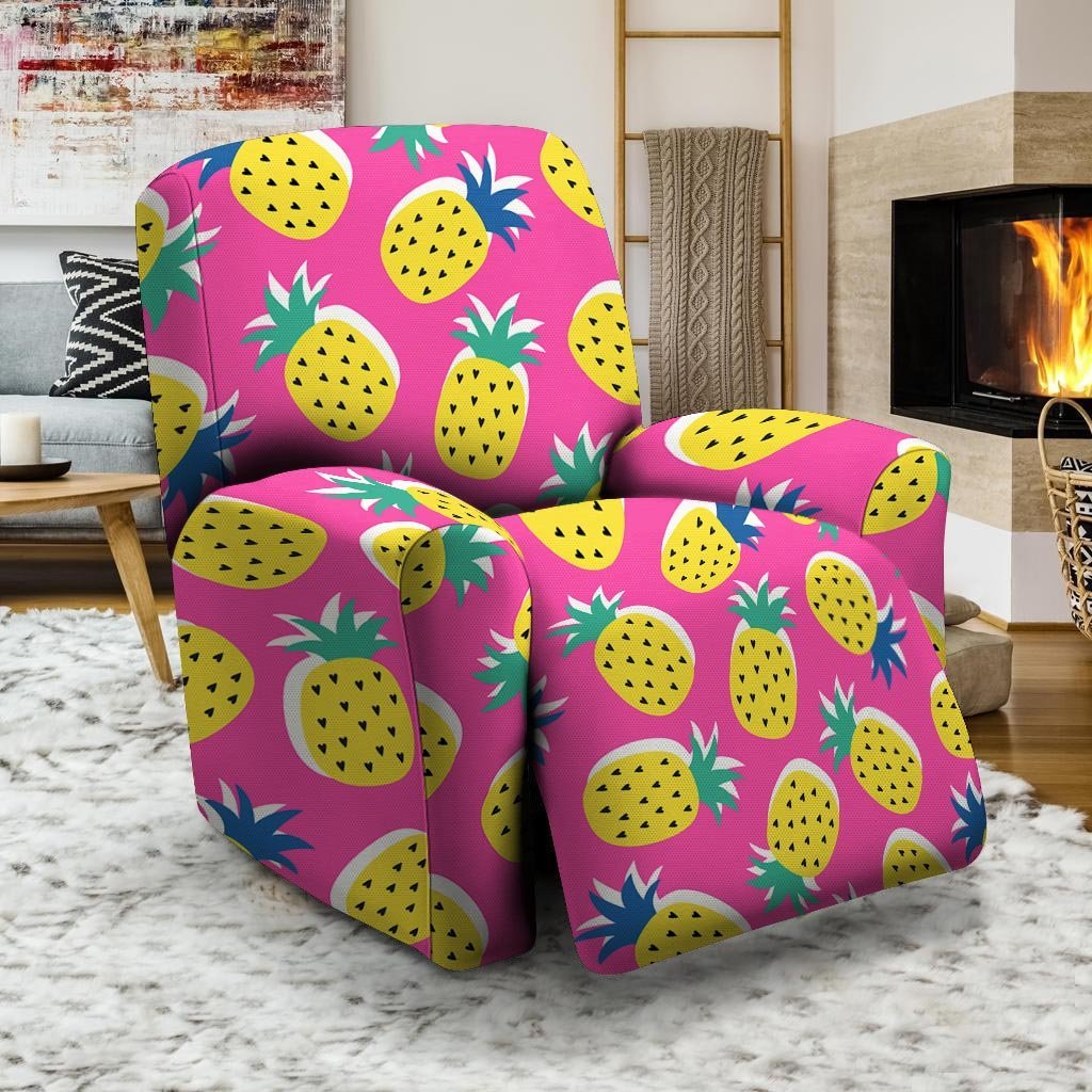 Pink Pineapple Print Recliner Cover-grizzshop