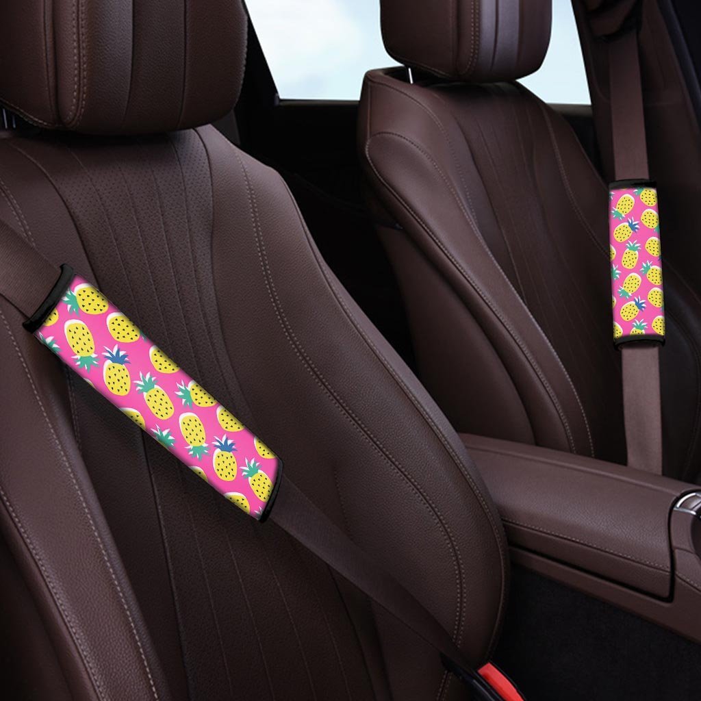 Pink Pineapple Print Seat Belt Cover-grizzshop