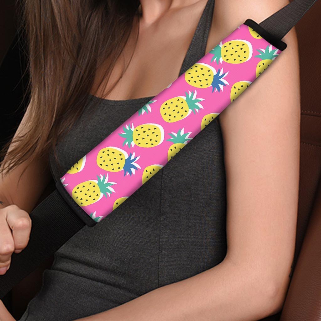 Pink Pineapple Print Seat Belt Cover-grizzshop