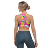 Pink Pineapple Print Sports Bra-grizzshop